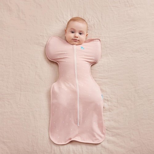 Love to Dream Swaddle UP - Baby Sleep Sack for Self-Soothing | 1.0 TOG, Medium 13-19 lbs, Powder Pink Twinkle