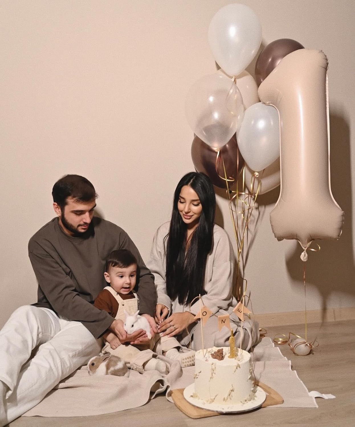 Regine Switzerland 40-Inch Light Brown Number 1 Balloon - Perfect First Birthday Decoration for Kids