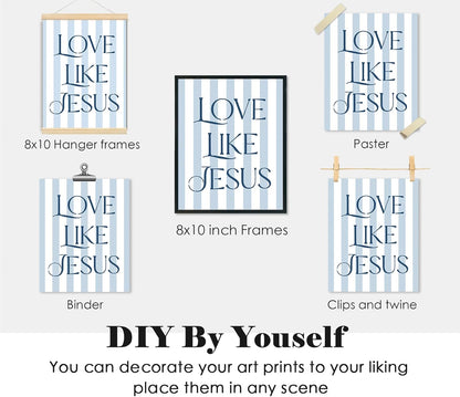 ULEGIE Coquette Bow Bible Poster Wall Art - Inspirational Jesus Decor for Teen Girls | 8x10 Unframed Set of 4