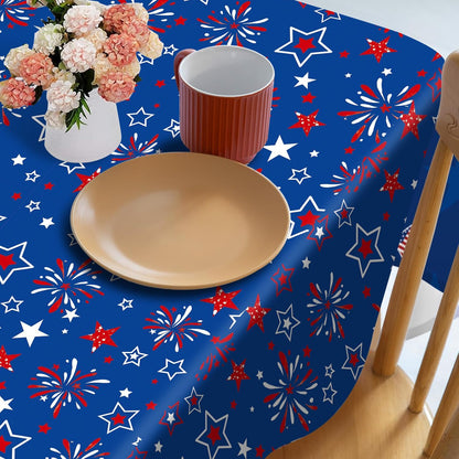 Patriotic American Flag Table Cloths - 2-Pack Disposable Covers for 4th of July | 54x108 Inch