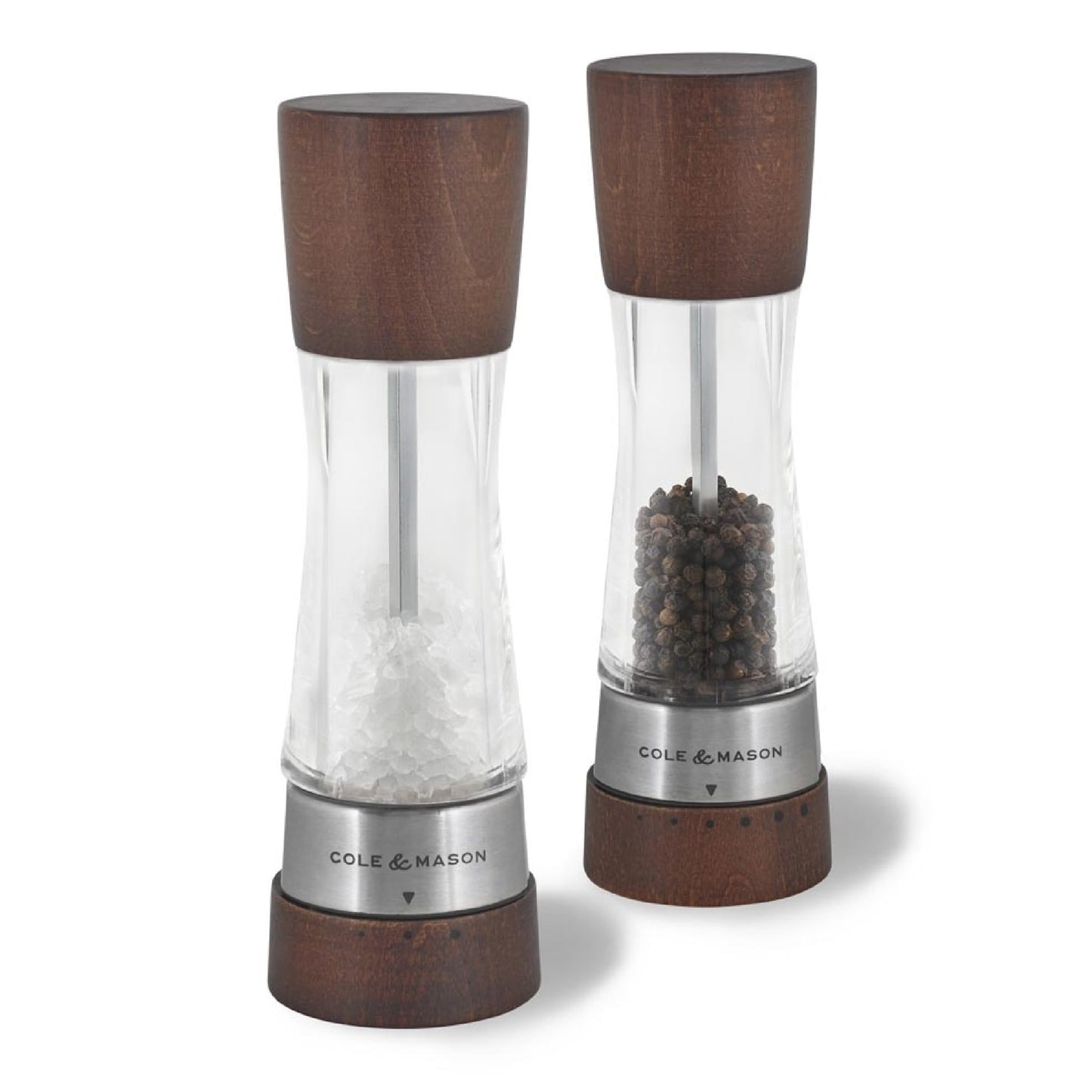 Cole & Mason Derwent Grinder Set - Gifts for Cooks - Culinary Chef Gifts - Mills Include Gift Box, Precision Mechanisms and Sea Salt and Peppercorns - Derwant Salt and Pepper Gift Set, Forest Wood