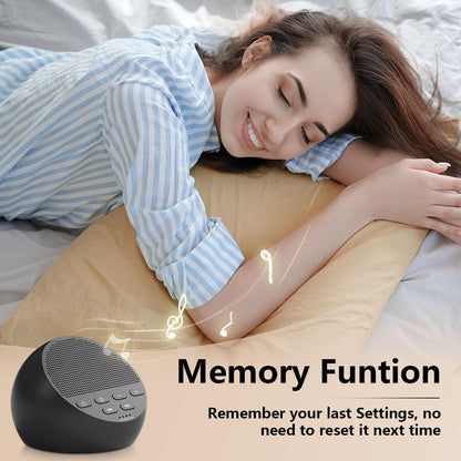 Skiennix Portable Sound Machine - 30 Soothing Sounds for Sleep | Auto-Off Timer & Memory Function