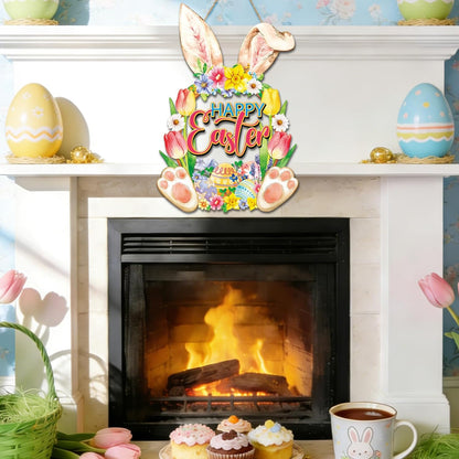 Regine Switzerland Easter Wreath - Charming Rabbit & Flower Design for Front Door Decor | Spring Celebration