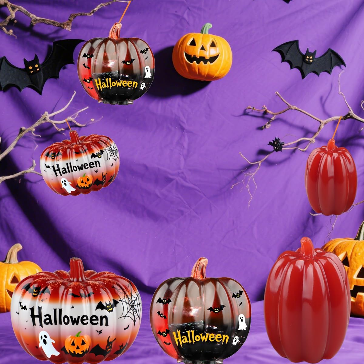 Skiennix 3D Pumpkin Silicone Molds - 3-Pack for Epoxy Resin, Soap & Candle Making | Perfect for Halloween
