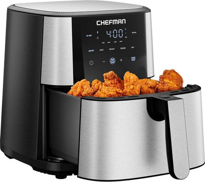 Chefman Air Fryer 6 Qt - TurboFry® 5-in-1 with 450°F Hi-Fry Option for Crispy Results | XL Nonstick Basket