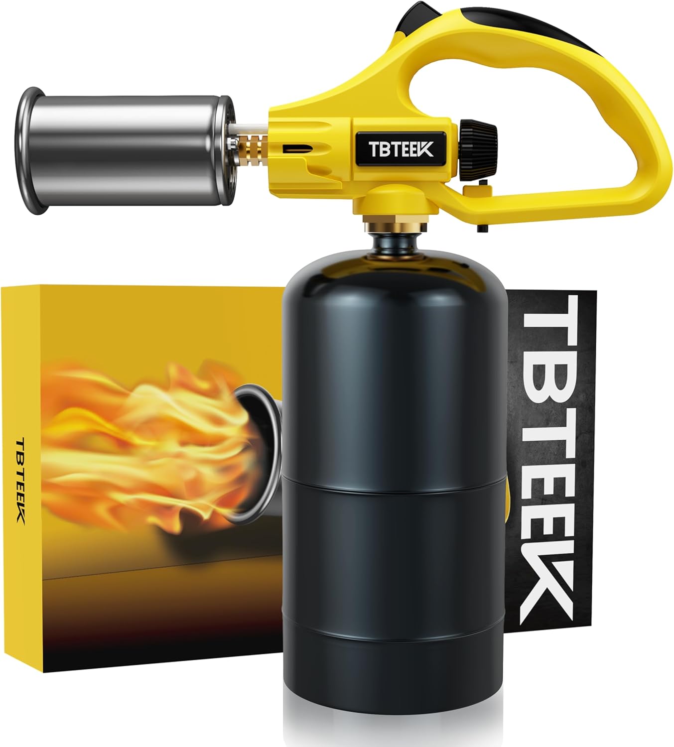 TBTEEK Propane Torch Head - Adjustable Flame Cooking Torch for BBQ, Searing Steak & Crème Brûlée
