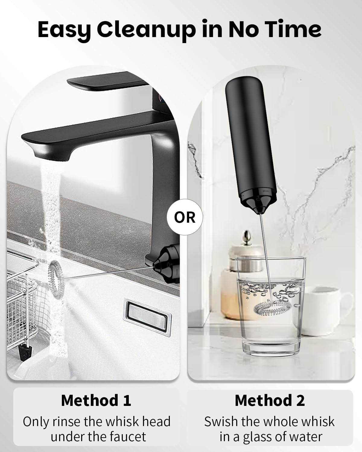 Pawfly Rechargeable Milk Frother - Handheld Stainless Steel Whisk for Cappuccino & Latte - Portable Electric Mixer