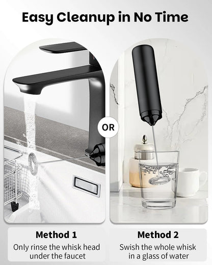 Pawfly Rechargeable Milk Frother - Handheld Stainless Steel Whisk for Cappuccino & Latte - Portable Electric Mixer