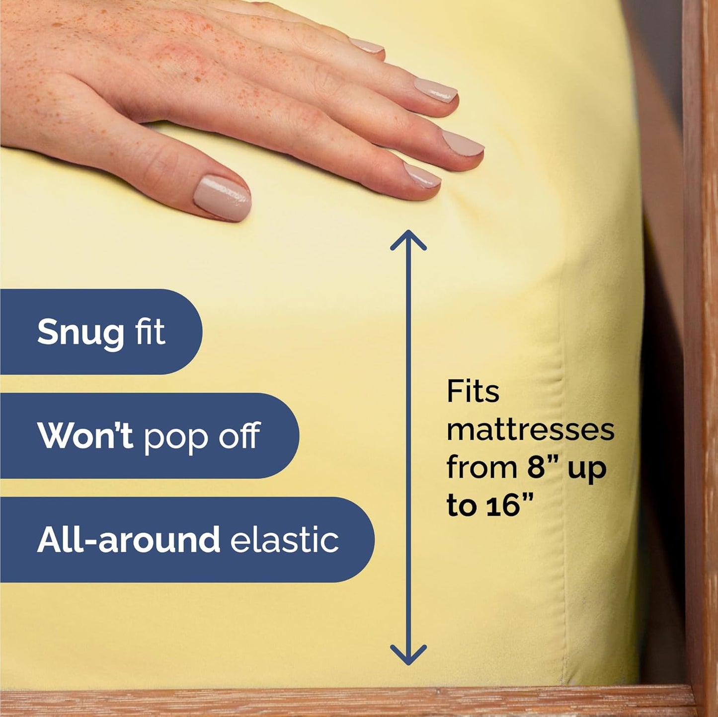 Skiennix Twin Size 3-Piece Sheet Set - Comfy Cooling Bed Sheets - Ultra-Soft, Deep Pockets, Yellow