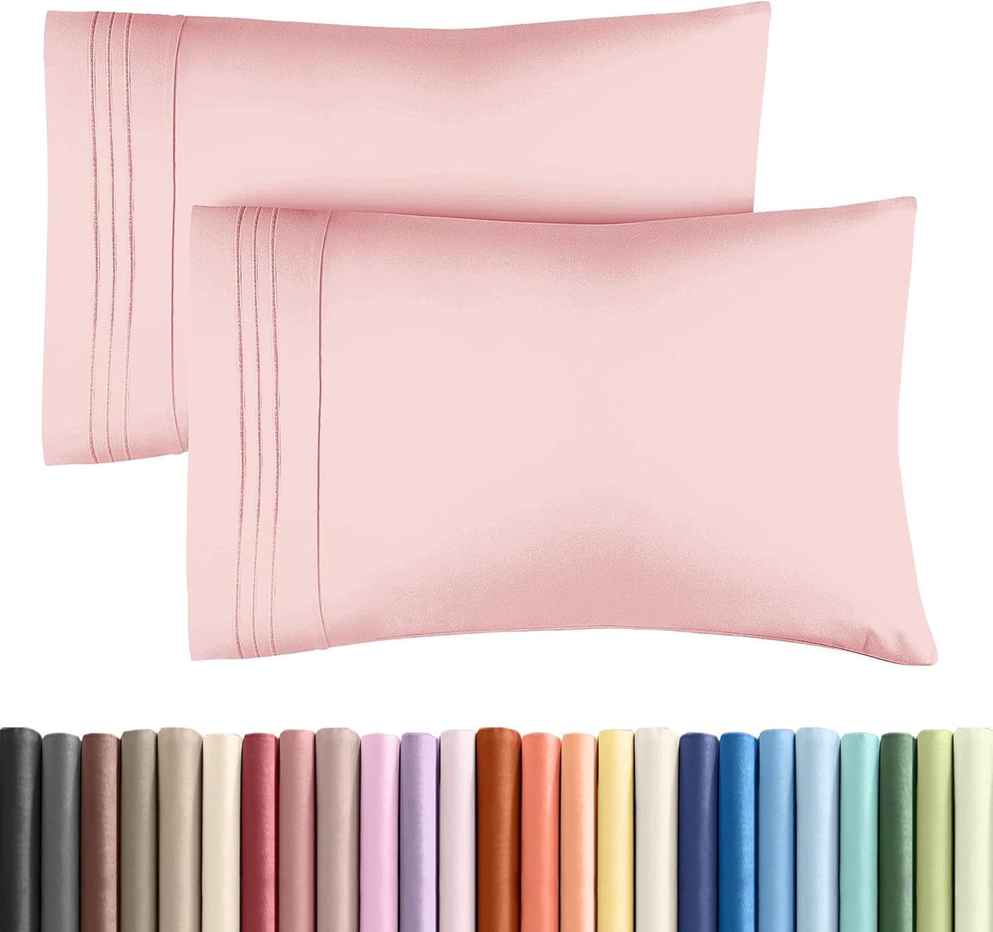 Queen Pillow Cases by [Brand Name] - Ultra Soft Hotel Quality Covers | Wrinkle-Free, Stain-Resistant - 2 Piece Set in Baby Pink