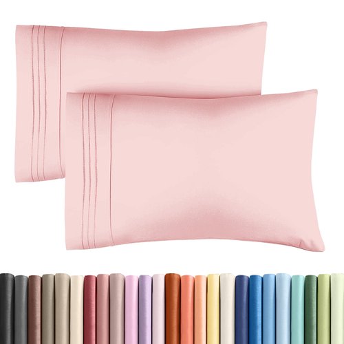 King Pillow Cases Set of 2 - Ultra Soft Hotel Quality Pillowcase Covers - Comfy, Cozy & Wrinkle Free - Shrinkage, Stain & Fade Resistant - Machine Washable Pillow Protectors - 2 Piece Set - Baby Pink