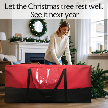 Skiennix Christmas Tree Storage Bag - Heavy Duty 600D Oxford Material for Up to 10 Ft Trees | Dampproof with Durable Handles & Dual Zipper