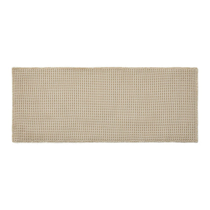 TYUU Pale Beige Long Bathroom Rug, Waffle Runner Rug Bathroom Non Slip Washable Super Absorbent Quick Dry Boho Farmhouse Bath Mat, 72''x24'' Pale Beige