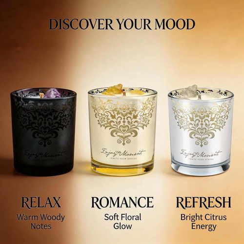 Luxury Soy Candle Gift Set - 3 Pack 7oz Aromatherapy Candles with Wick Trimmer & Snuffer | 120H Burn Time