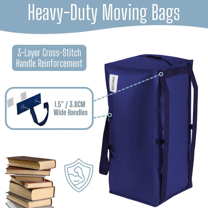 VENO Heavy Duty Moving Bags - 8 Pack with Backpack Straps & Zippers | Extra Large Packing Solution for College Dorms