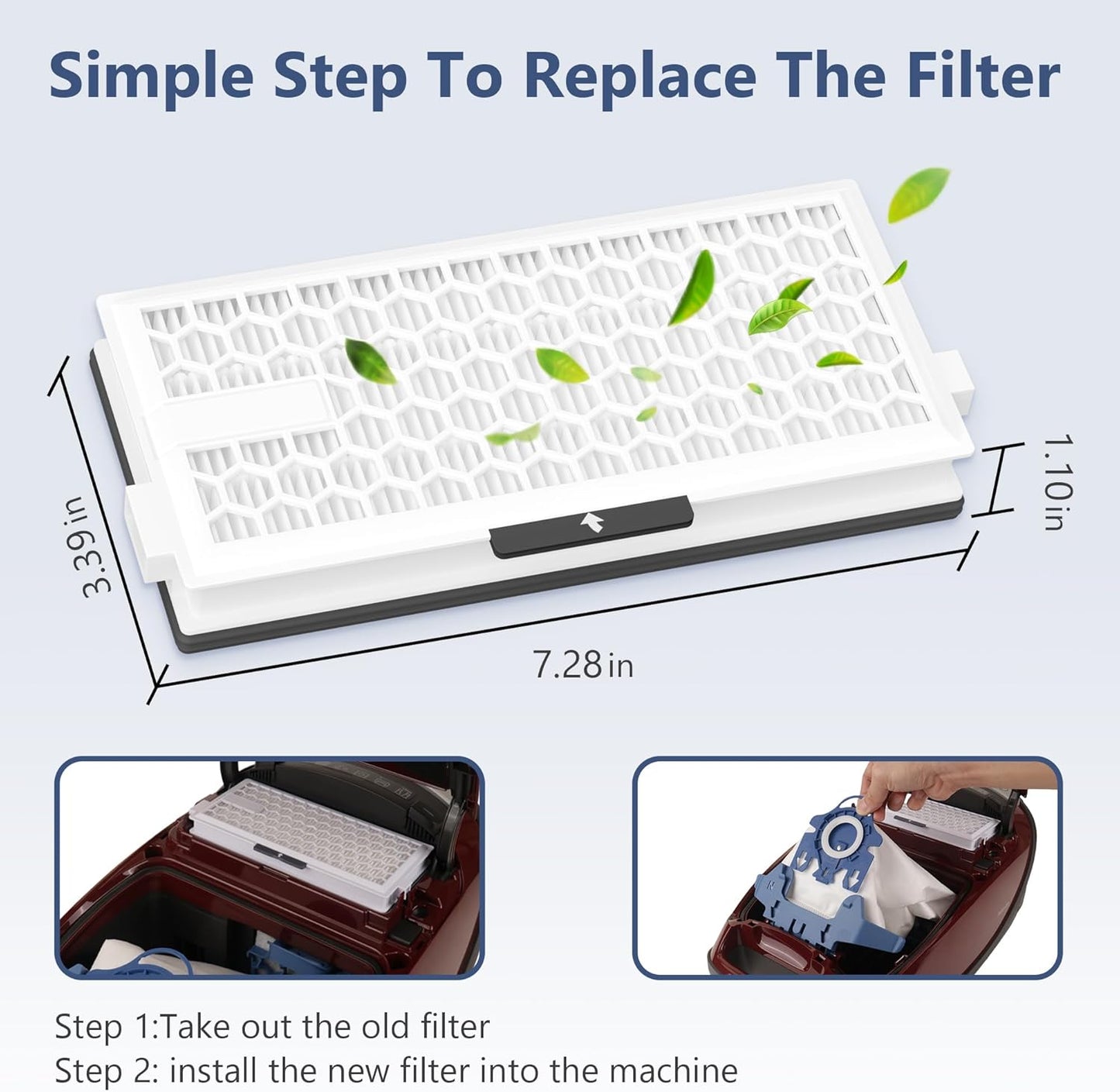 Miele HEPA Replacement Filters - 4-Pack Compatible with AirClean SF-HA 50 for S4, S5, S6, S8 Models