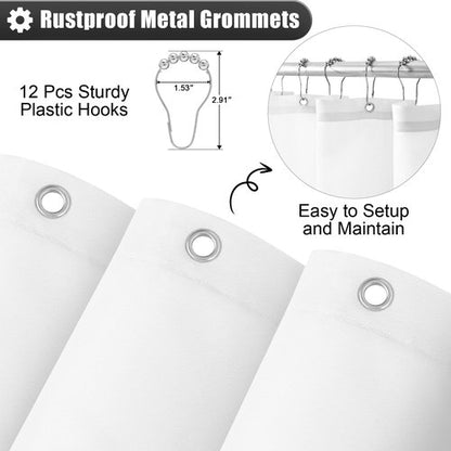 OLANLY Luxury Black and Grey Ombre Shower Curtain Sets with 12 Hooks, Waterproof and Washable Decorative Shower Curtains for Bathroom, 72x72 Inches