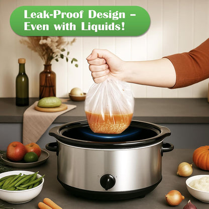 Slow Cooker Liners | 20 Disposable BPA-Free Bags for 3-8 Quart Crock Pots - Mess-Free Cooking