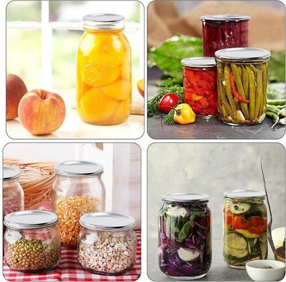 Mason Jar Lids by [Brand Name] - 48PCS Wide & Regular Mouth | No Date Reminder, Compatible with Vacuum Sealers