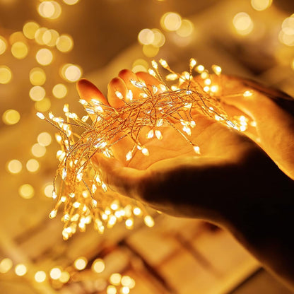 Skiennix 200LED Fairy Lights - 10Ft Waterproof Copper Wire String Lights for Bedroom & Wedding Decor - Warm White
