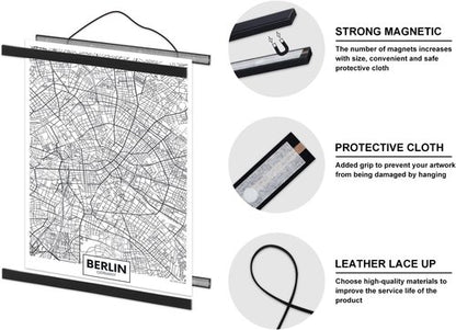 Magnetic Light Wood Frame Hanger by [Brand Name] - 20x30 Poster Frame for Artwork & Photos | Black
