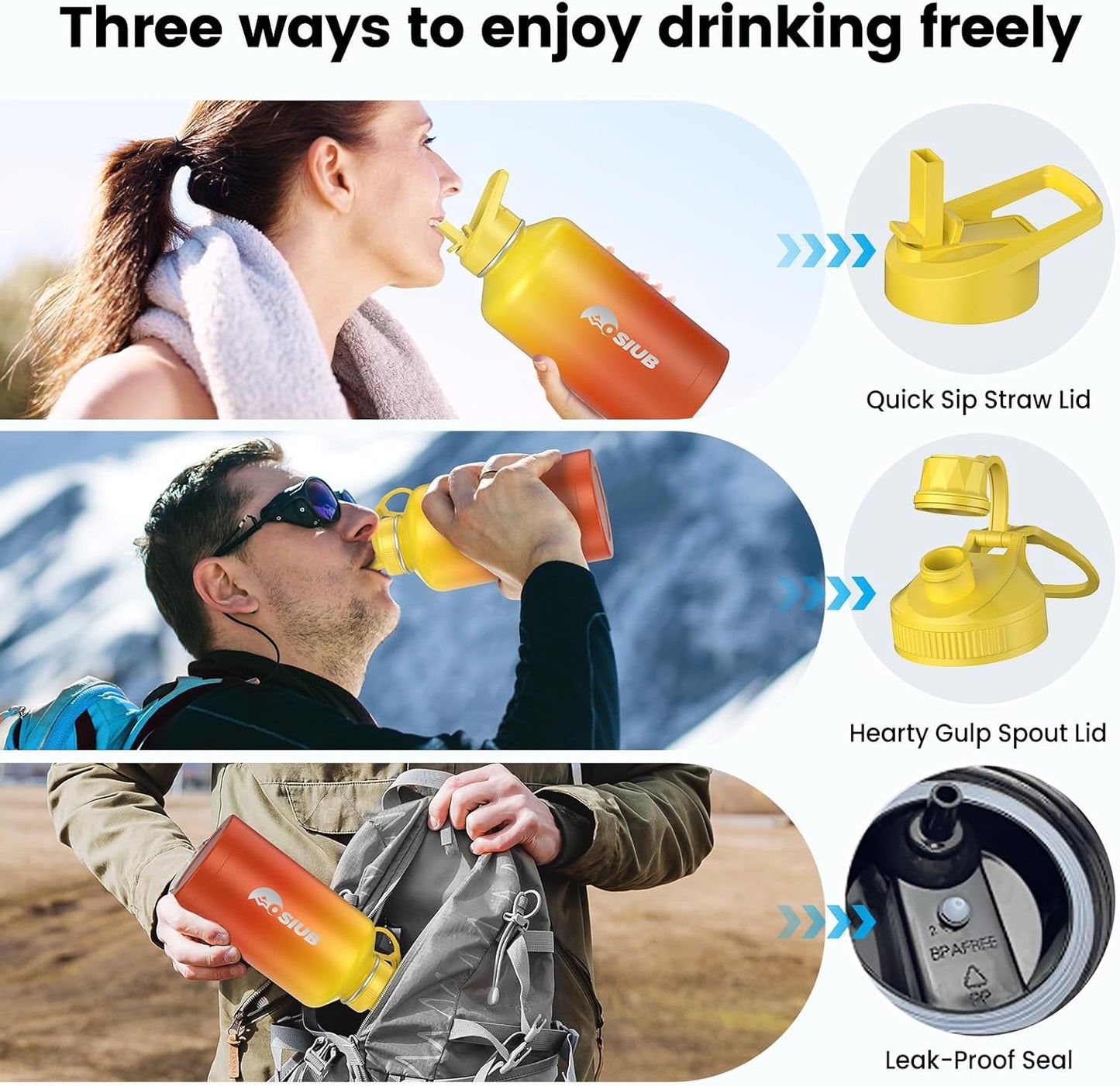 Simple Modern Insulated Water Bottle - 32 oz Triple Wall Vacuum Stainless Steel | Leak Proof & BPA-Free, Sunset Color