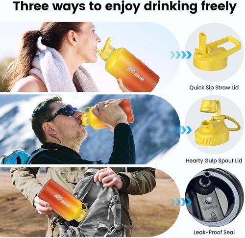 **Simple Modern 40 oz Insulated Water Bottle - Triple Wall Vacuum, Leak Proof & BPA-Free, Sunset Color**
