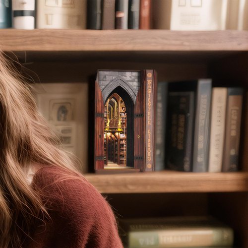 Dolphin Island DIY Book Nook Kit for Adults, Infinite Magicspell Library Booknook