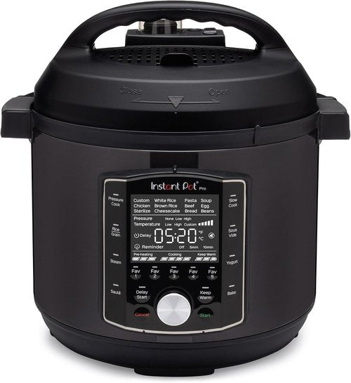 Instant Pot Pro 10-in-1 Pressure Cooker - Versatile Slow Cooker & Steamer | 6 Quart, Black, 800+ Recipes