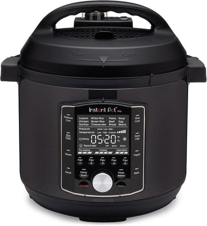 Instant Pot Pro 10-in-1 Pressure Cooker - Versatile Slow Cooker & Steamer | 6 Quart, Black, 800+ Recipes
