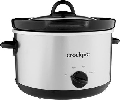 Crock-Pot 5-Quart Manual Slow Cooker - Smudgeproof Design with Dipper | Sleek Silver Finish