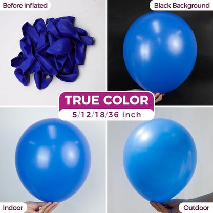 Bezente Royal Blue Latex Party Balloons - 150 Pack of 5-Inch Matte Helium Balloons for Celebrations