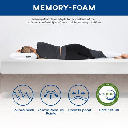 FDW | 10 Inch Twin Mattress | Medium Firm | Gel Memory Foam Mattress | White | Bed in a Box, CertiPUR-US Certified | Pressure Relief, Cooling Ventilated Foam | Washable Removable Cover