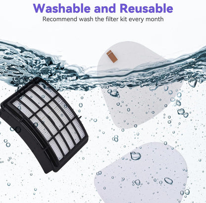 Shark Vacuum Filters - HEPA & Foam Replacement Set for Navigator Lift-Away NV350 Series | 2 HEPA, 4 Foam, 4 Felt