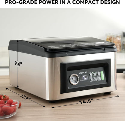 Wevac Chamber Vacuum Sealer - 12” Seal Bar | Commercial-Grade Design for Meats, Liquids & Sous Vide