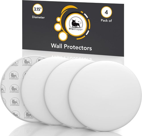 Door Stoppers | Skiennix Large 3.15" Silicone Wall Protectors - Quiet & Shock Absorbent - 4 PCS - White