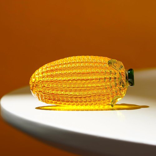Art Glass Corn Figurine Decor - Unique Tabletop Centerpiece | Perfect for Home, Kitchen, Office