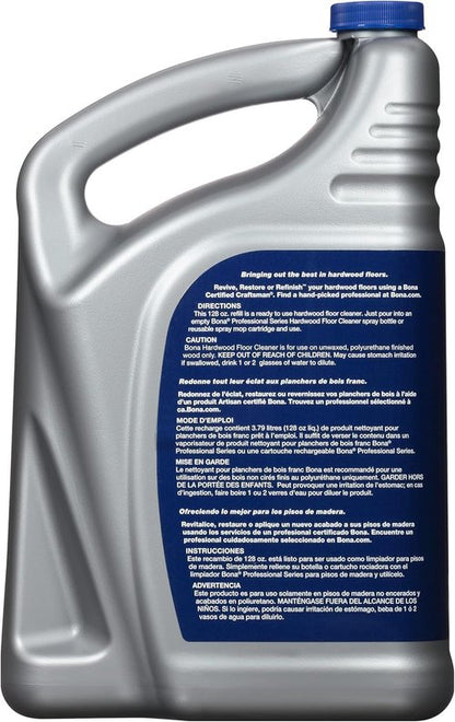 Bona Professional Series Hardwood Floor Cleaner - 128 Fl Oz Refill for Streak-Free Shine