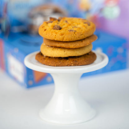 Send A Cake Happy Birthday Bloom Box | 4 Gourmet Cookies - Lemon, Peanut Butter, Chocolate Chip & Oatmeal - Ready to Gift, No Assembly Required