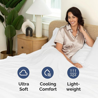 King Size Flat Sheet | Ultra-Soft Hotel Quality Bedding - Breathable, Cooling & Easy-Care - White