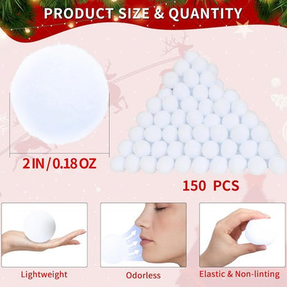Homiar 150 PCS Snow Toy Balls - Indoor Artificial Snowballs for Kids | Fun Parent-Child Interactive Game
