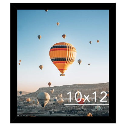 JCJMY 10x12 Picture Frame Black for Wall Hanging, Wall Mounting Horizontally or Vertically, 10 x 12 Wall Gallery Poster Photo Frame with Shatter Resistant Plexiglass, Black