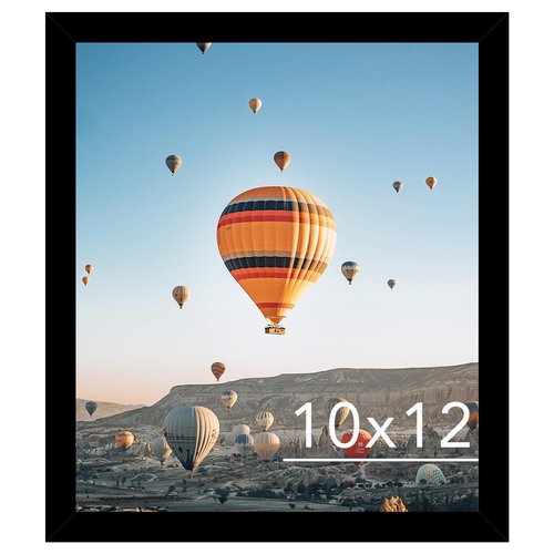 JCJMY 10x12 Picture Frame Black for Wall Hanging, Wall Mounting Horizontally or Vertically, 10 x 12 Wall Gallery Poster Photo Frame with Shatter Resistant Plexiglass, Black