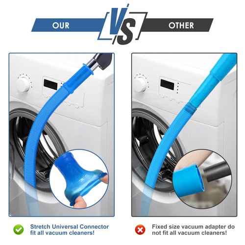 PetOde 2 Pieces Dryer Vent Cleaner Kit Compatible with Most Vacuum Cleaner, Dryer Lint Brush and Vacuum Hose Attachment with Universal Connector, Quickly Lint Remover
