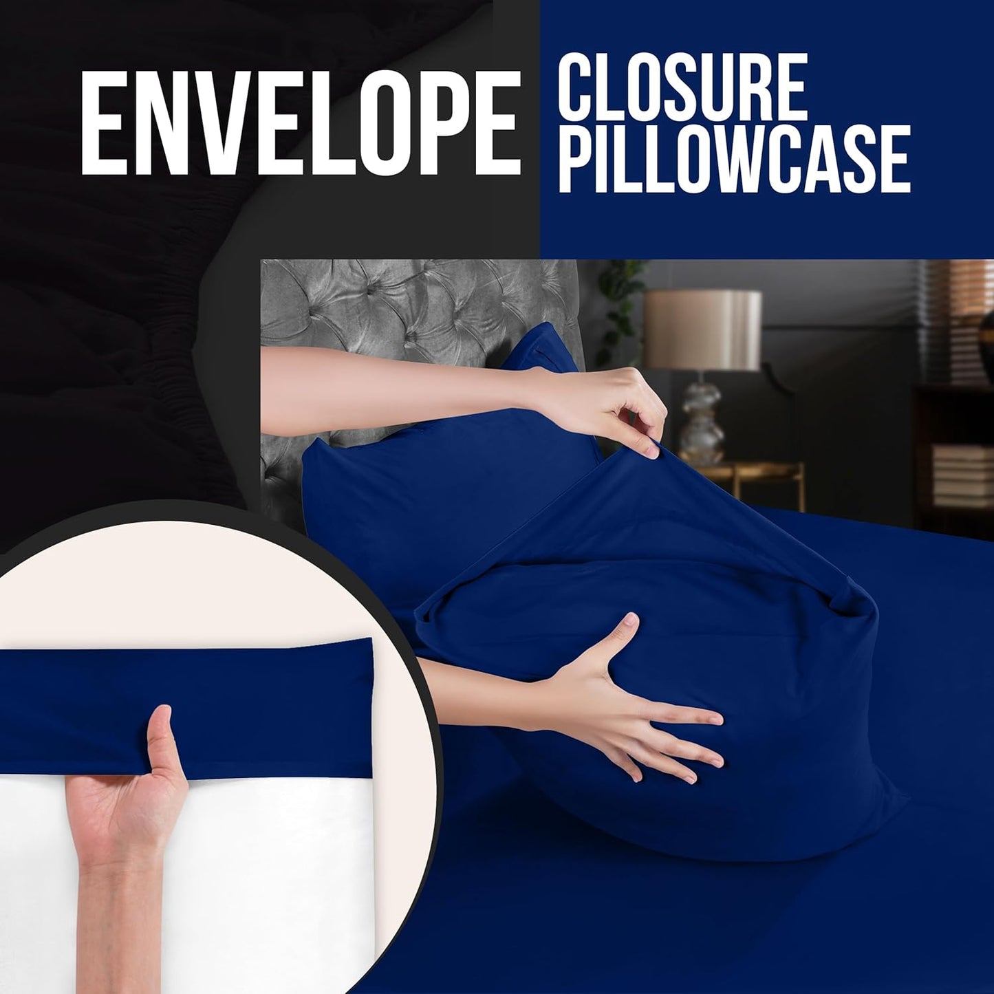 Utopia Bedding Standard Pillow Cases - Soft Brushed Microfiber - 4 Pack | Royal Blue, 20 x 26 Inches