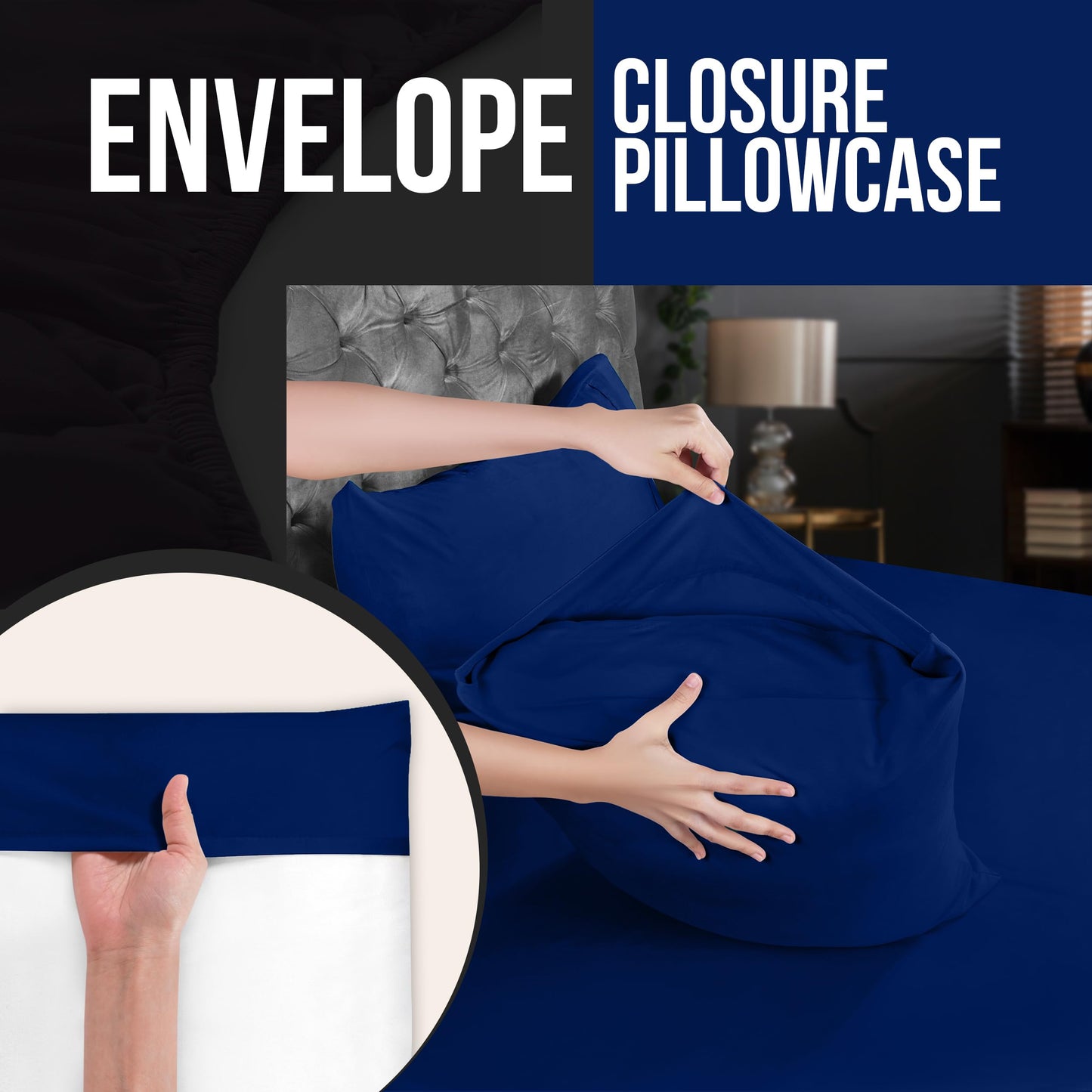Utopia Bedding Queen Pillow Cases - 4 Pack - Envelope Closure - Soft Brushed Microfiber Fabric - Shrinkage and Fade Resistant Pillow Covers Queen Size 20 X 30 Inches (Queen, Royal Blue)