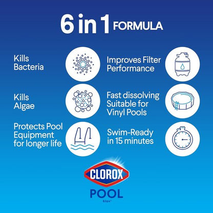Clorox® Pool&Spa™ Shock XTRABLUE® Plus - Kills Bacteria & Algae in 15 Minutes | 6-Pack