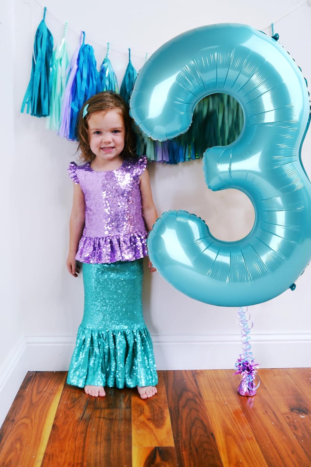 Numbers Balloon - 40 Inch Large Pastel Blue Balloon for 3rd Birthday Party Decorations