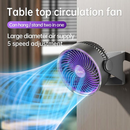CIBAIL Brushless Motor Desk Fan, 7-Inch Quiet Turbo Table Fan with 5 Speeds, 90° Adjustable Tilt, USB Rechargeable Personal Portable Air Circulator for Home, Office, Bedroom, Kitchen, Outdoor