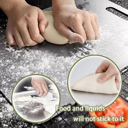 100% Pure Cut Titanium Cutting Board, Food-Grade Purecut Titanium Cutting Boards for Kitchen Dishwasher Safe, Double-Sided Chopping Board for Fruit, Meat & Vegetable (L, 12.6" x 8.6")